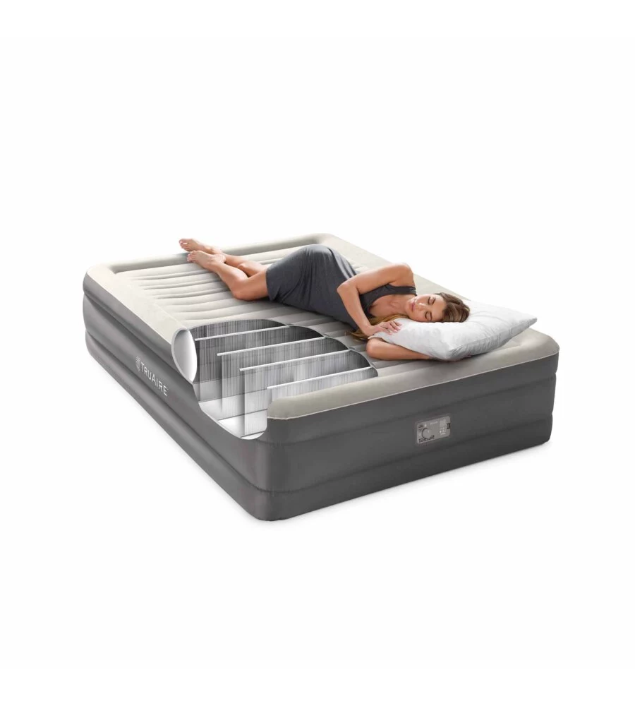 MATERASSO MATRIMONIALE GONFIABILE INTEX "TRUAIRE COMFORT PLUSH" MARRONE 152X203X46 CM - COD. 64036